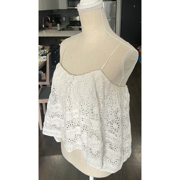 Free People Sydney Lace Ivory Tube Top Boho Festival Babydoll Hippie sz Med $128 - Picture 16 of 16